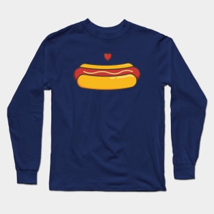 Cute and Kawaii Hotdog Foodie Long Sleeve T-Shirt